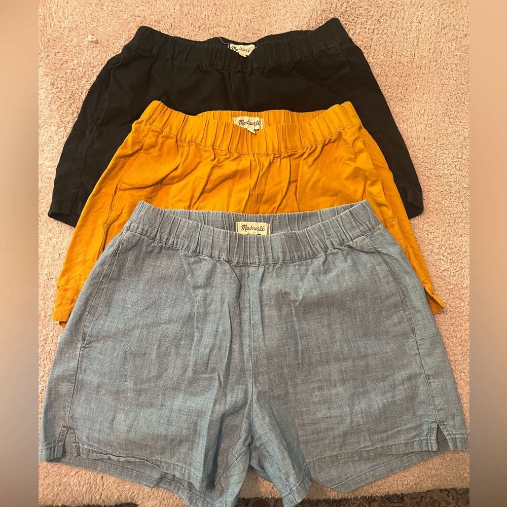 Madewell Denim, Black, Mustard Pull-On Shorts
